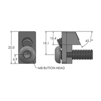 41-002-7 MODULAR SOLUTIONS ZINC PART HIDDEN PROFILE CONNCETOR C, SHORT